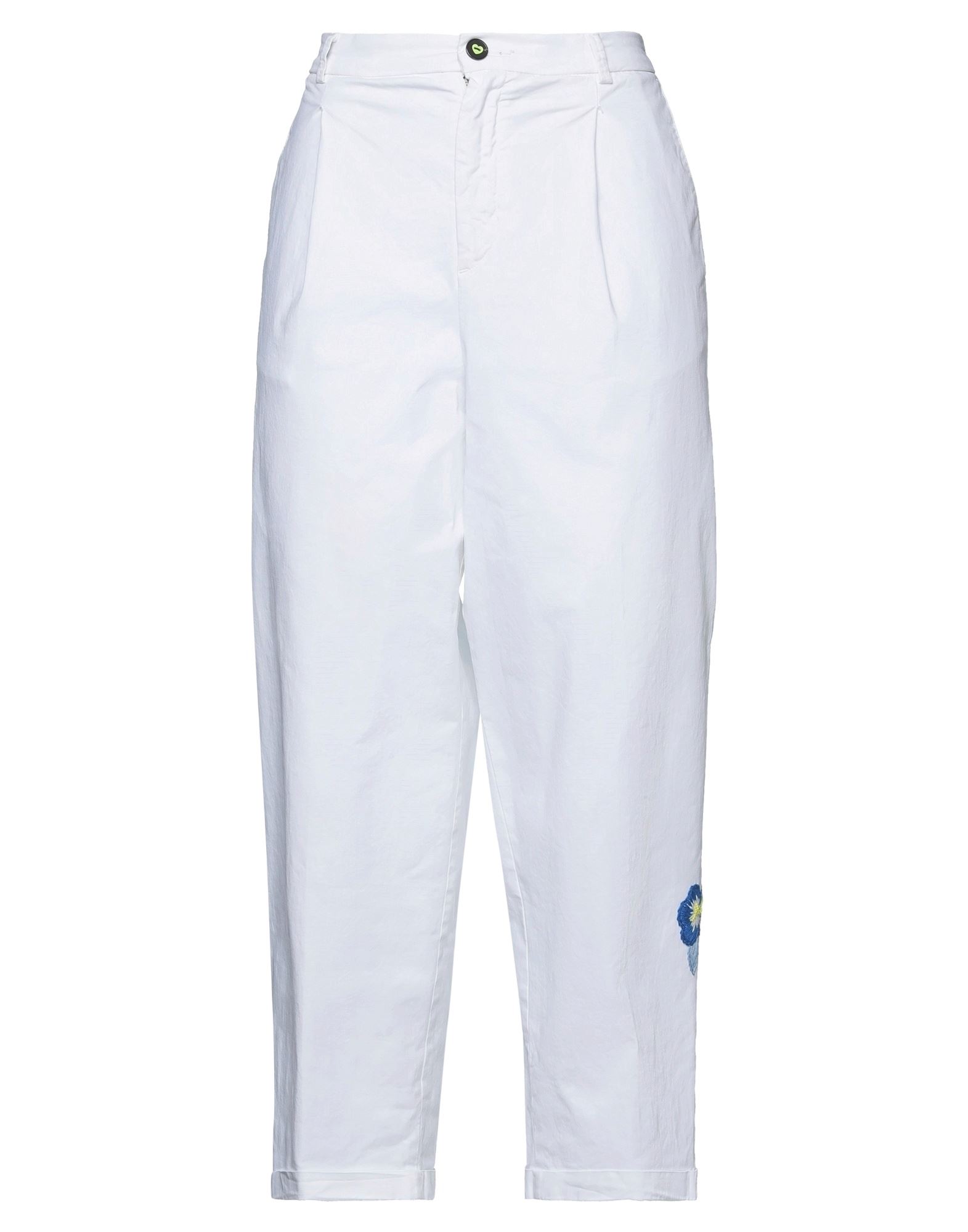 I LOVE MP I LOVE MP WOMAN PANTS WHITE SIZE 29 COTTON, ELASTANE
