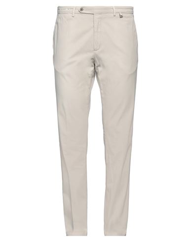Paoloni Man Pants Ivory Size 42 Cotton, Elastane In White