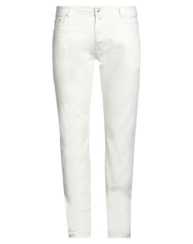 Shop Jacob Cohёn Man Pants Cream Size 33 Cotton, Elastane In White