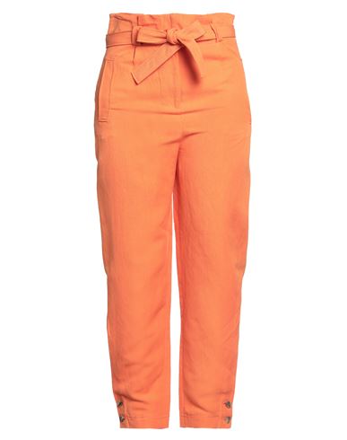 Alberta Ferretti Woman Pants Orange Size 6 Linen, Silk