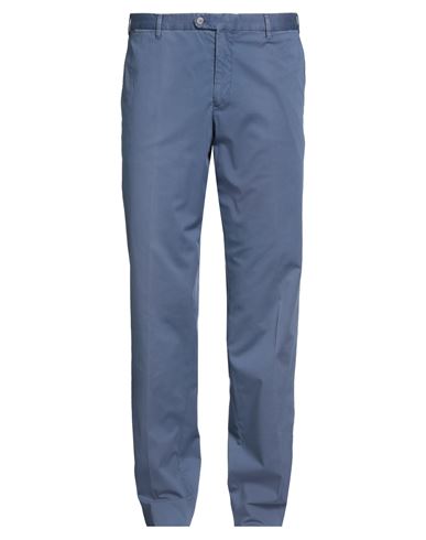 Shop Fedeli Man Pants Slate Blue Size 42 Cotton, Elastane