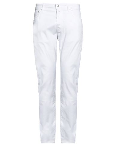 Shop Jacob Cohёn Man Pants White Size 34 Cotton, Elastane