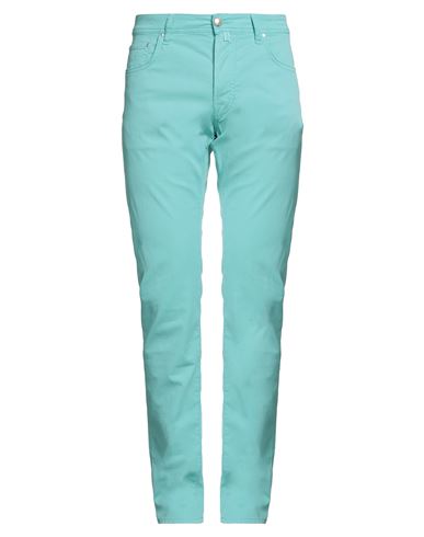 Shop Jacob Cohёn Man Pants Turquoise Size 33 Cotton, Elastane In Blue