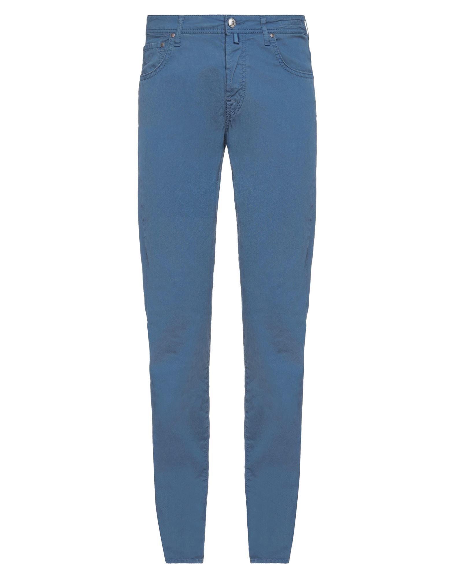 Shop Jacob Cohёn Man Pants Slate Blue Size 35 Cotton, Elastane