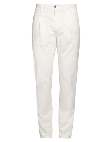 Incotex Man Pants Off White Size 35 Cotton, Elastane In Off White