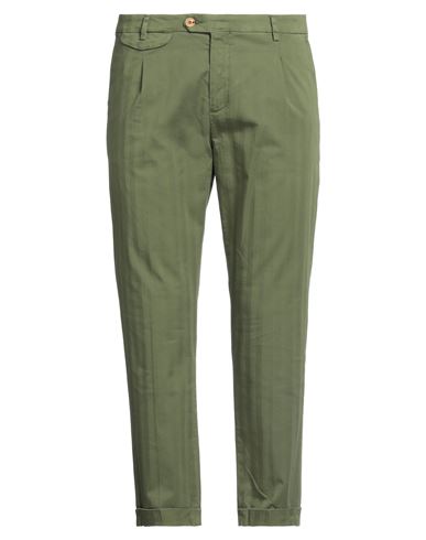 Yan Simmon Man Pants Sage Green Size 38 Cotton, Elastane