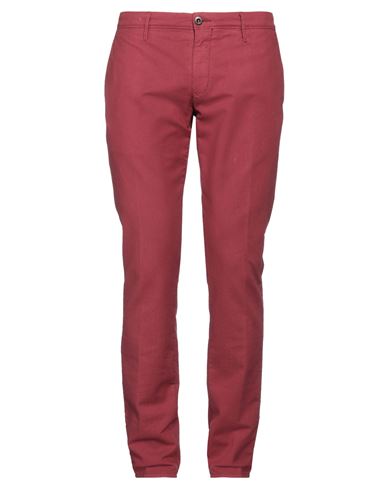 Incotex Man Pants Garnet Size 34 Cotton, Elastane In Red