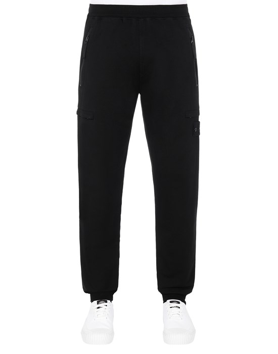 Sold out - STONE ISLAND 655F3 GHOST PIECE_COTTON STRETCH FLEECE  Pantalons sweat Homme Noir