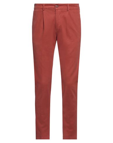 Shop No Lab Man Pants Rust Size 30 Cotton, Elastane In Red