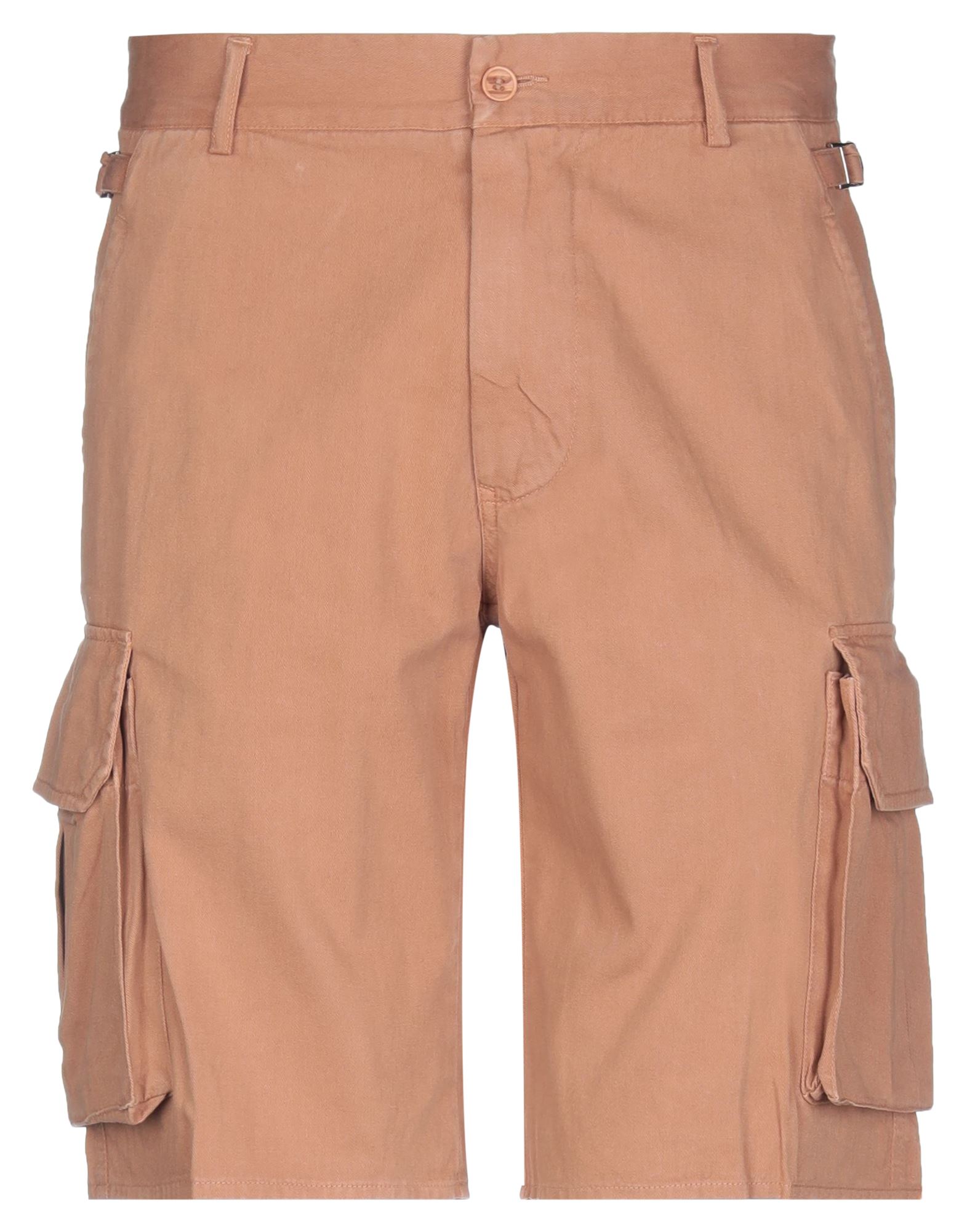 Shop Addiction Man Shorts & Bermuda Shorts Camel Size 32 Cotton In Beige