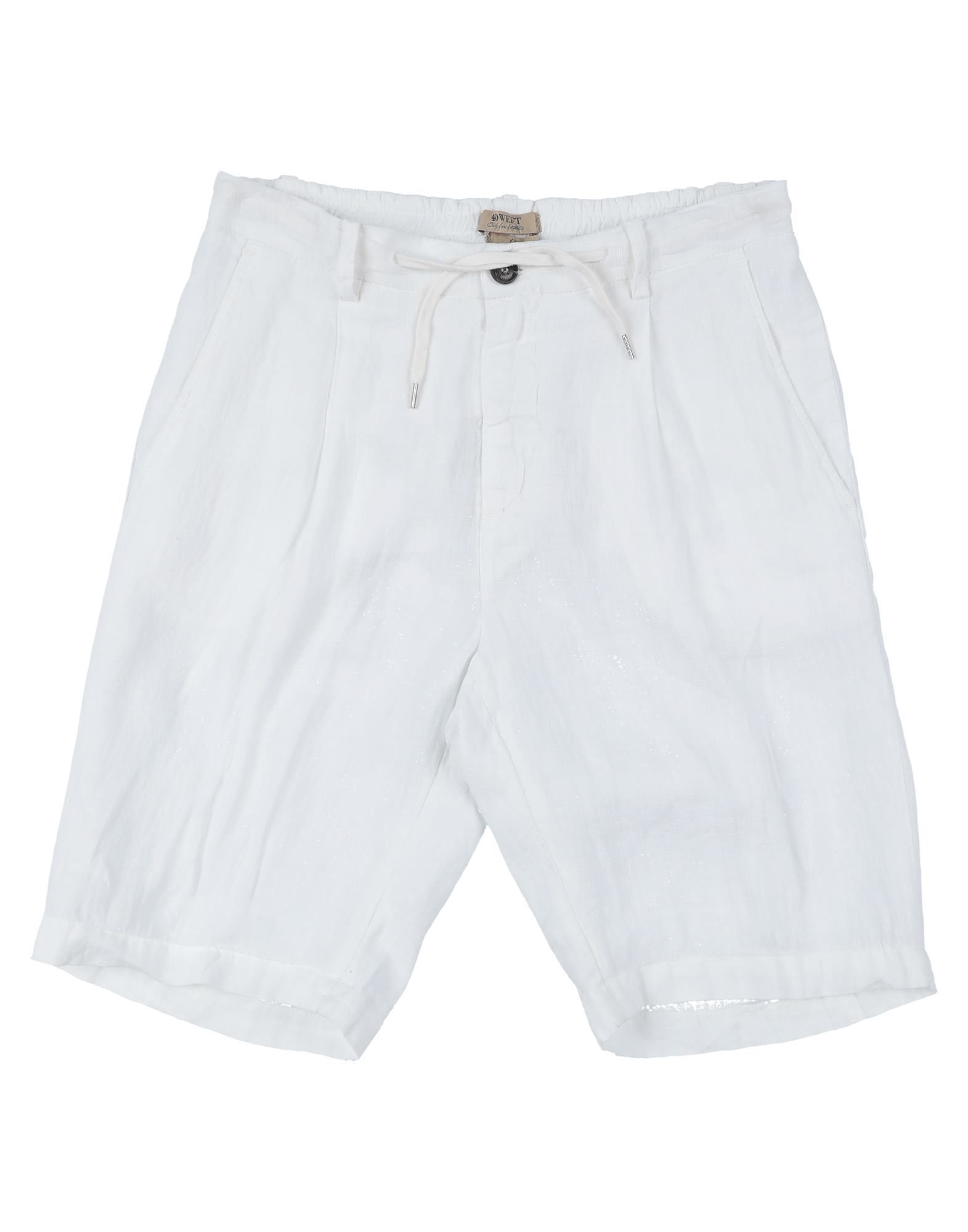 40weft Man Shorts & Bermuda Shorts White Size 38 Linen
