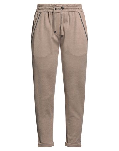 Brunello Cucinelli Woman Pants Khaki Size M Cotton, Silk, Polyamide, Brass In Neutral