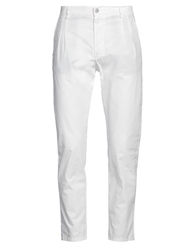 Shop Grey Daniele Alessandrini Man Pants White Size 36 Cotton, Elastane