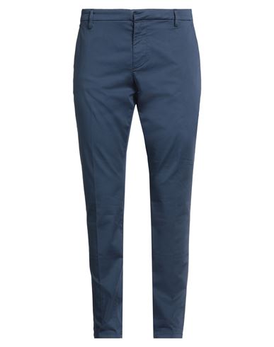 Dondup Man Pants Navy Blue Size 38 Cotton, Elastane