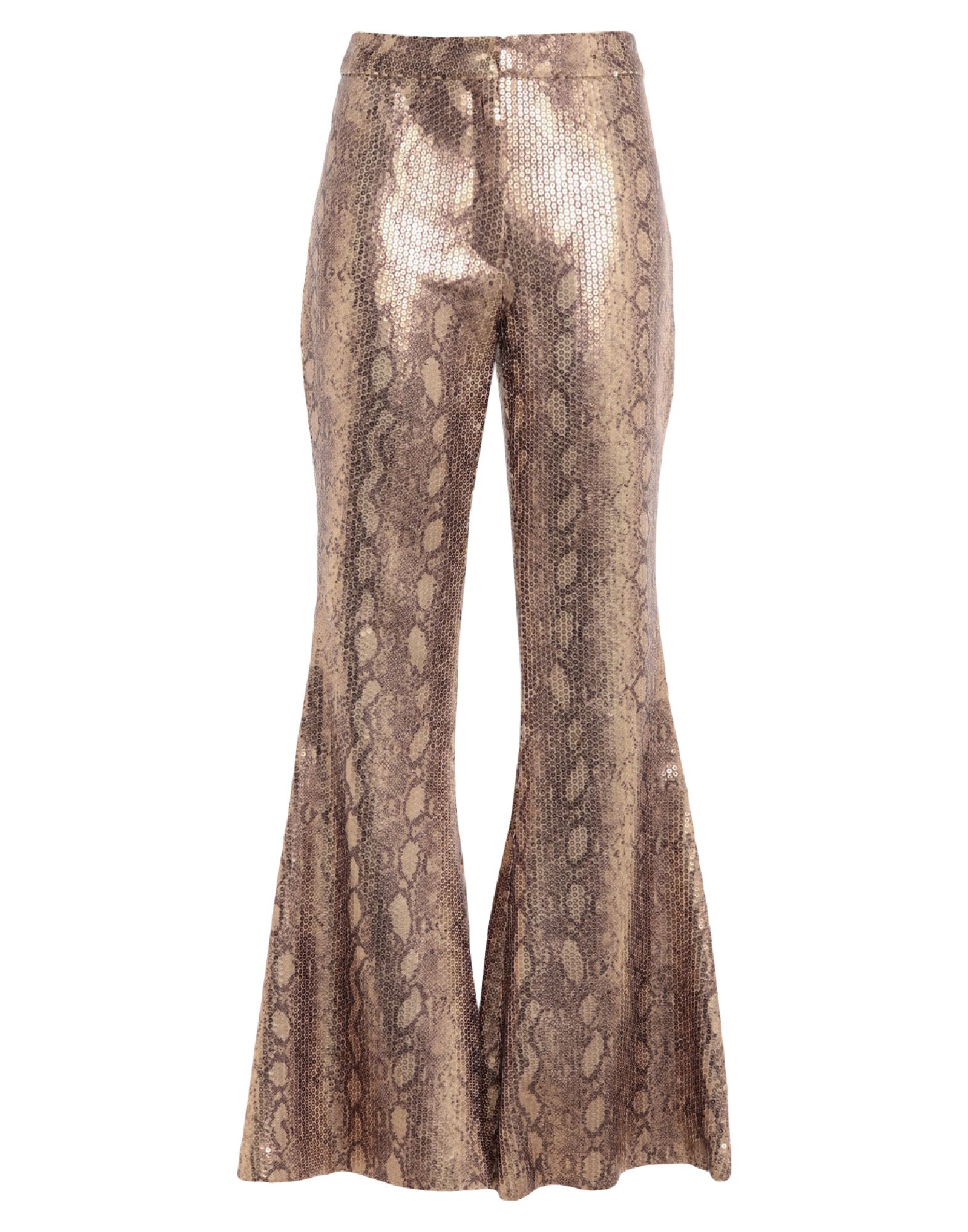 Shop In The Mood For Love Woman Pants Gold Size S Polyester, Elastane