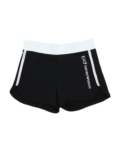Ea7 Babies'  Toddler Girl Shorts & Bermuda Shorts Black Size 4 Cotton, Elastane
