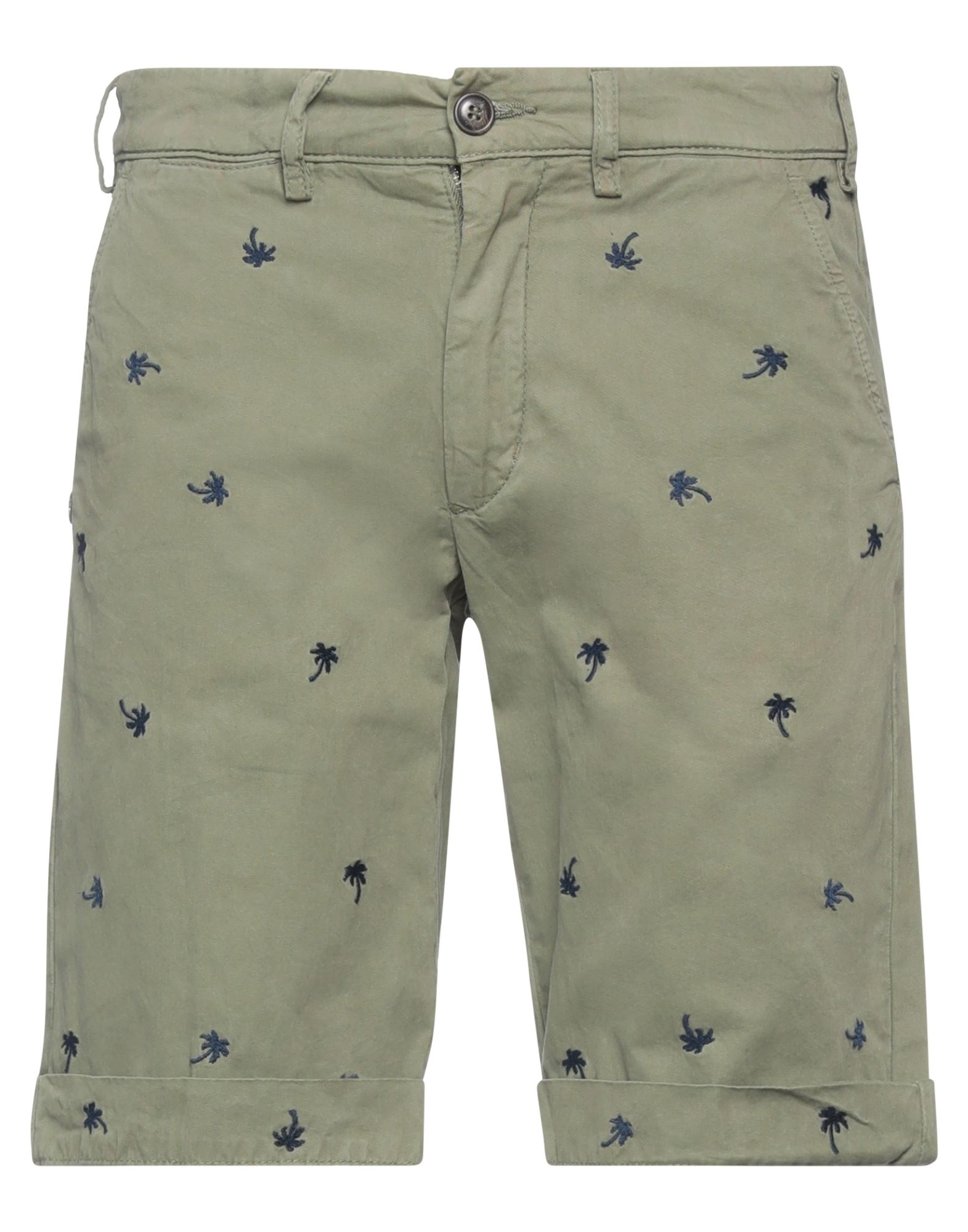 40weft Man Shorts & Bermuda Shorts Military Green Size 34 Cotton