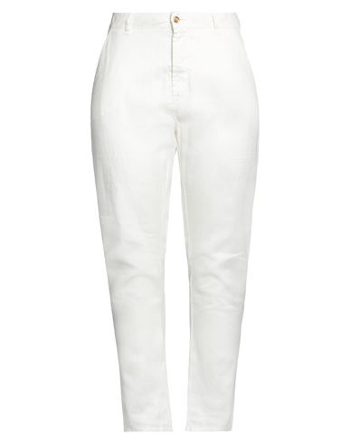 Manila Grace Woman Pants White Size 4 Linen