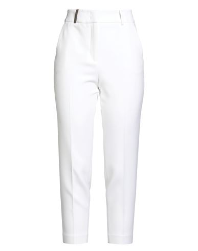 Peserico Woman Pants White Size 4 Polyester, Viscose, Cotton, Elastane In White