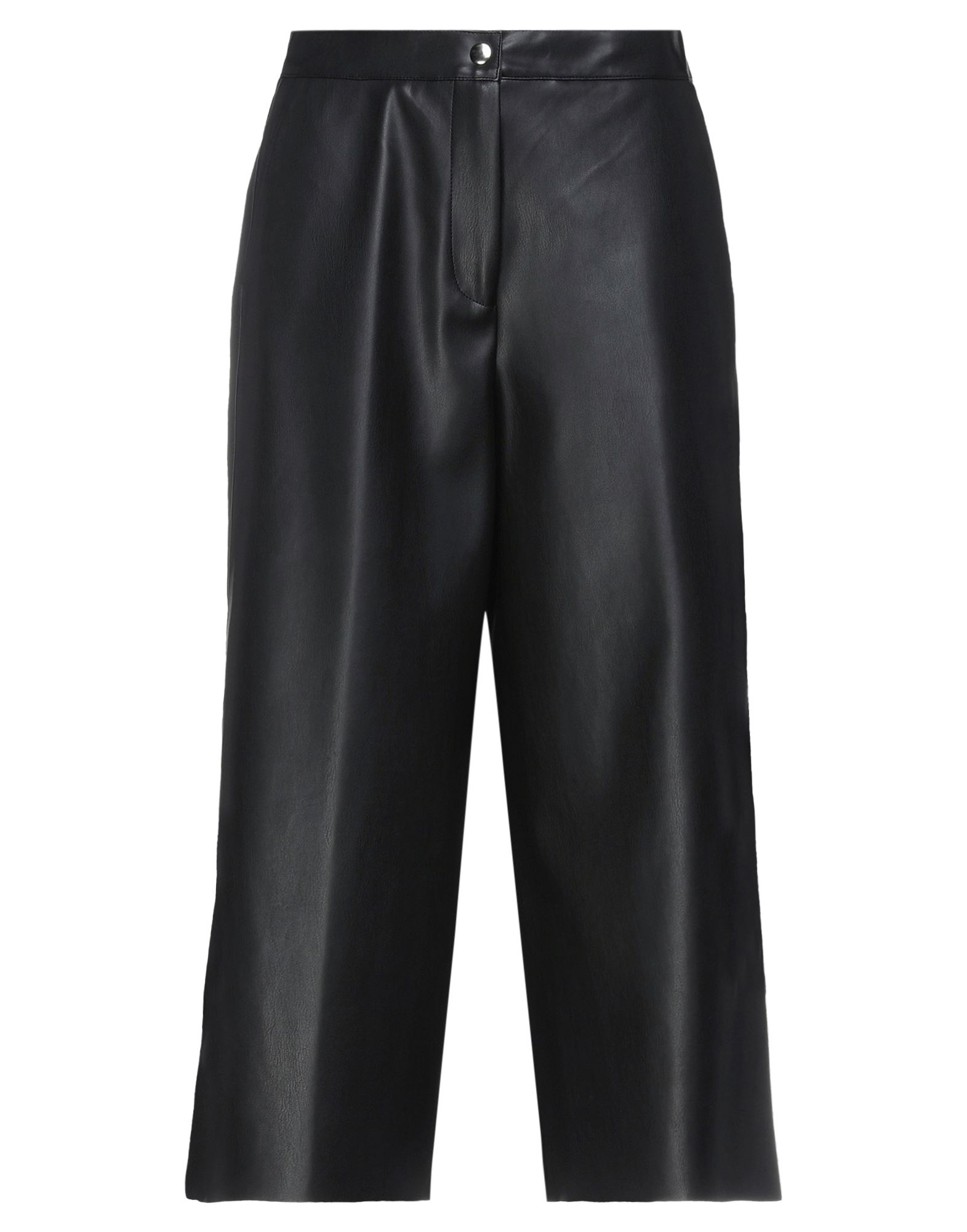 Semicouture Woman Cropped Pants Black Size 8 Polyurethane, Polyester