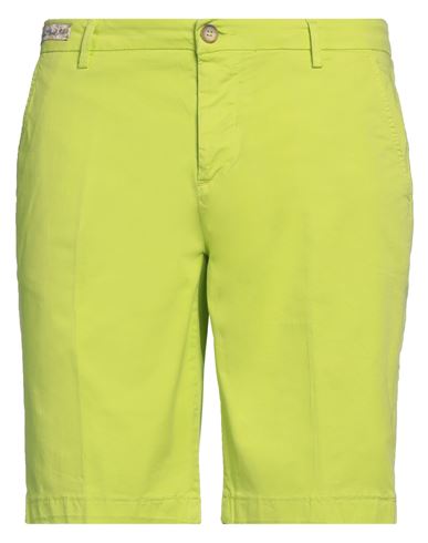 No Lab Man Shorts & Bermuda Shorts Acid Green Size 34 Cotton, Elastane