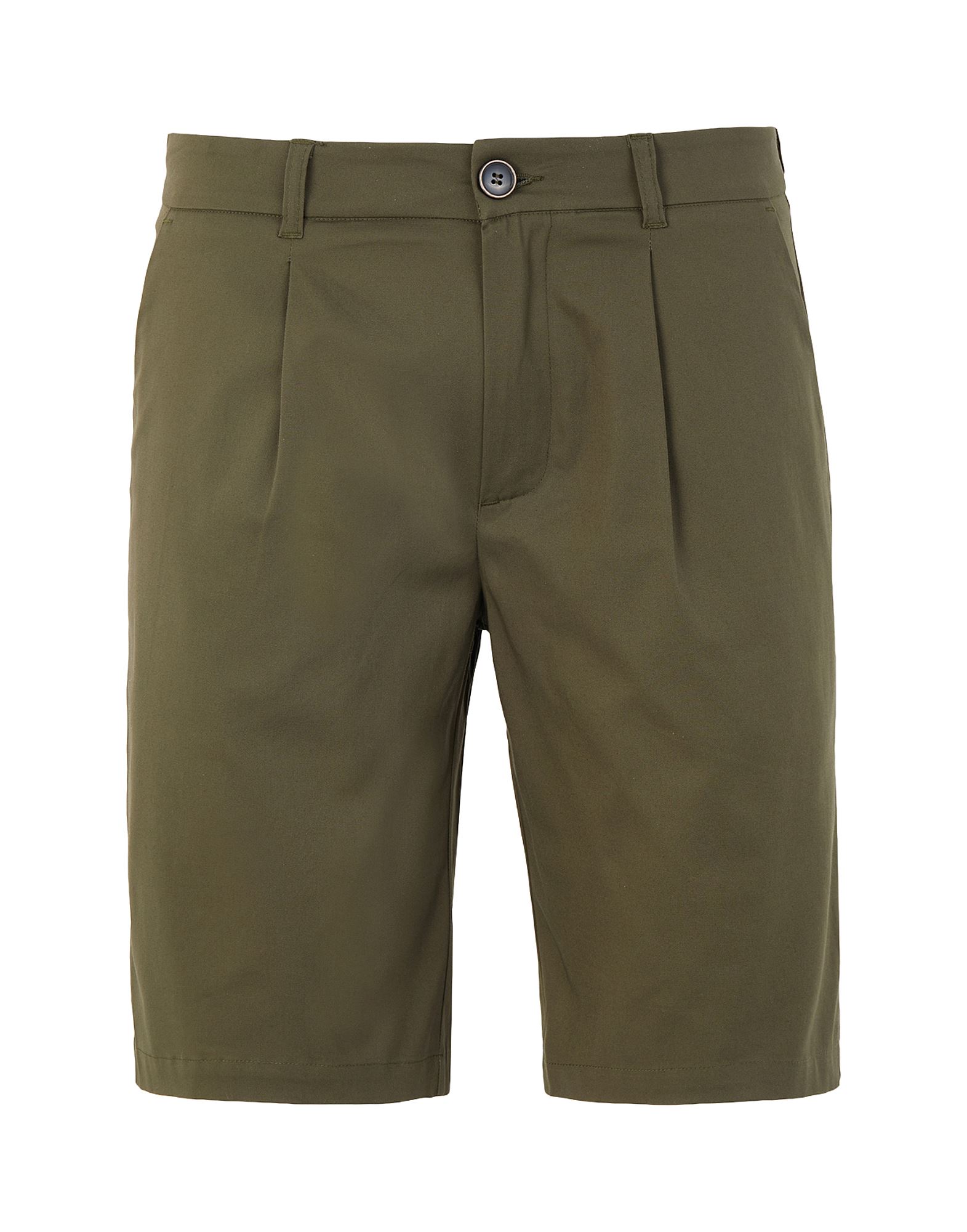 8 By Yoox Cotton Pleated Bermuda Short Man Shorts & Bermuda Shorts Military Green Size 36 Cotton, El