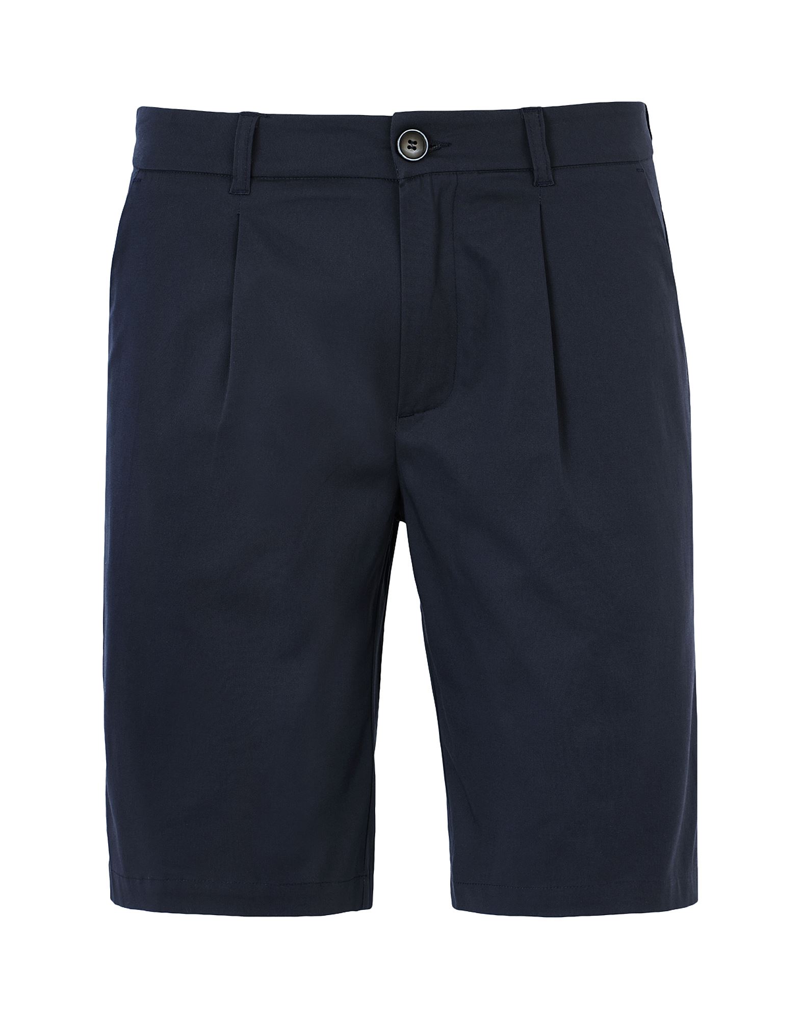 8 By Yoox Cotton Pleated Bermuda Short Man Shorts & Bermuda Shorts Midnight Blue Size 30 Cotton, Ela