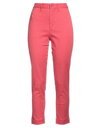 Polo Ralph Lauren Stretch Chino Skinny Pant Woman Pants Coral Size 2 Cotton, Polyester, Elastane In Red