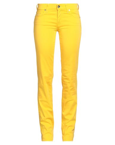 Jacob Cohёn Woman Pants Yellow Size 28 Cotton, Elastane In Yellow