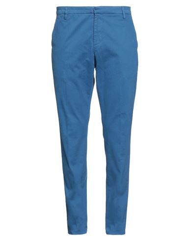 Dondup Man Pants Bright Blue Size 40 Cotton, Elastane