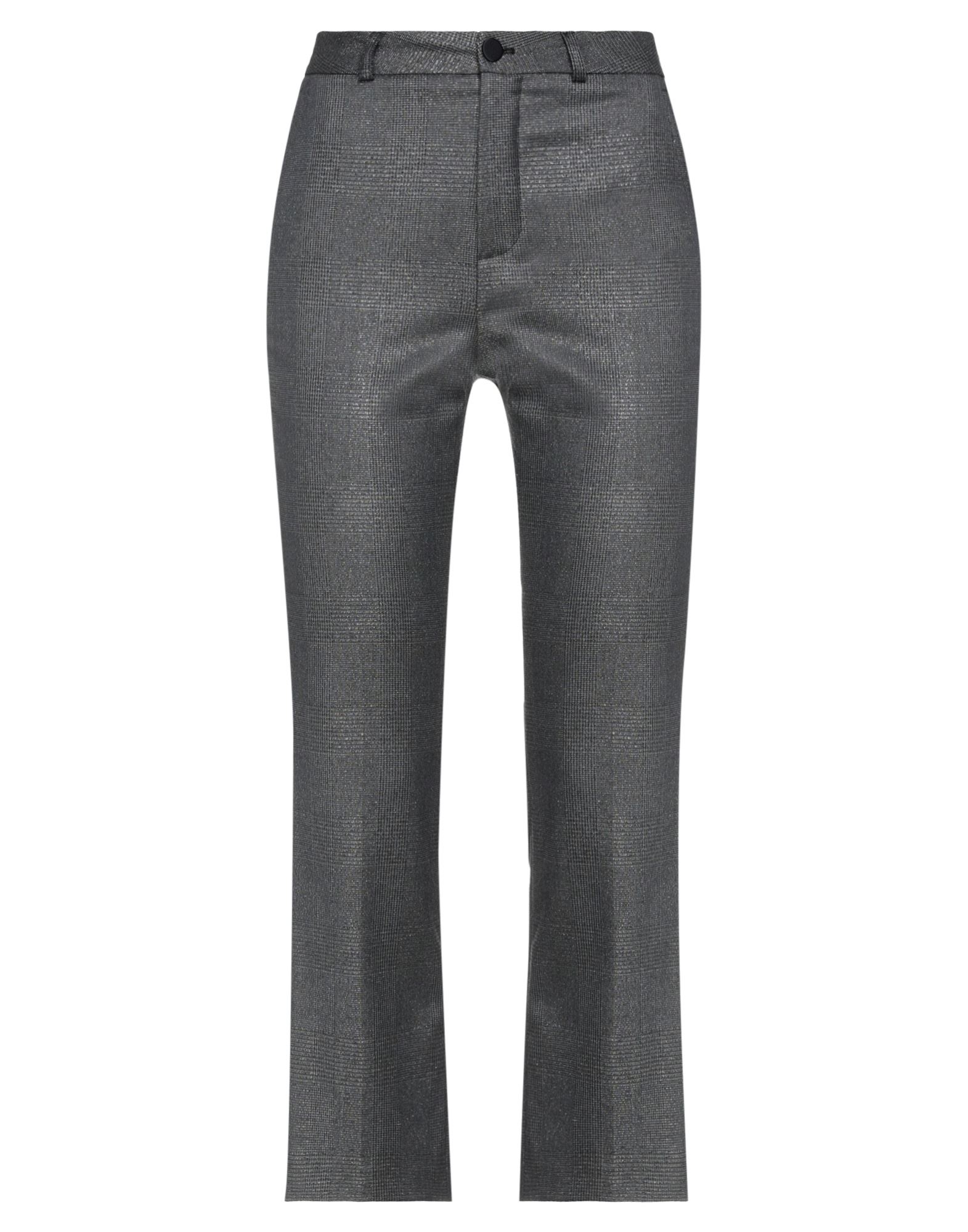 Merci .., Woman Pants Lead Size 8 Polyester, Viscose, Elastane, Metallic Fiber In Grey