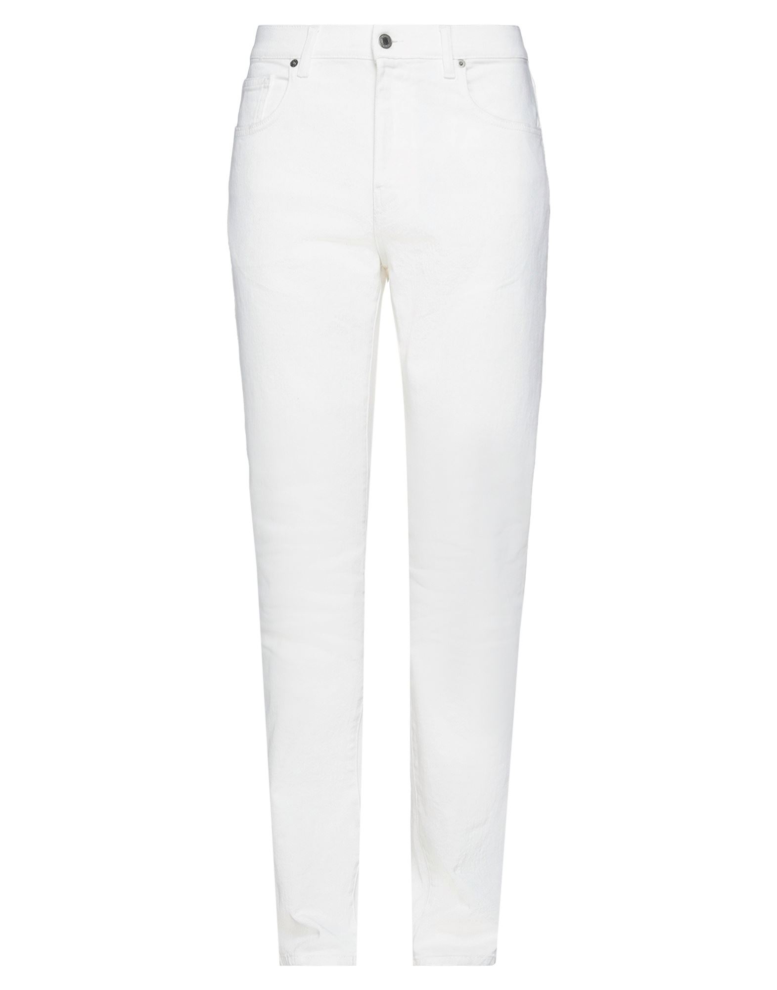 Shop Moschino Man Jeans White Size 40 Cotton, Elastane