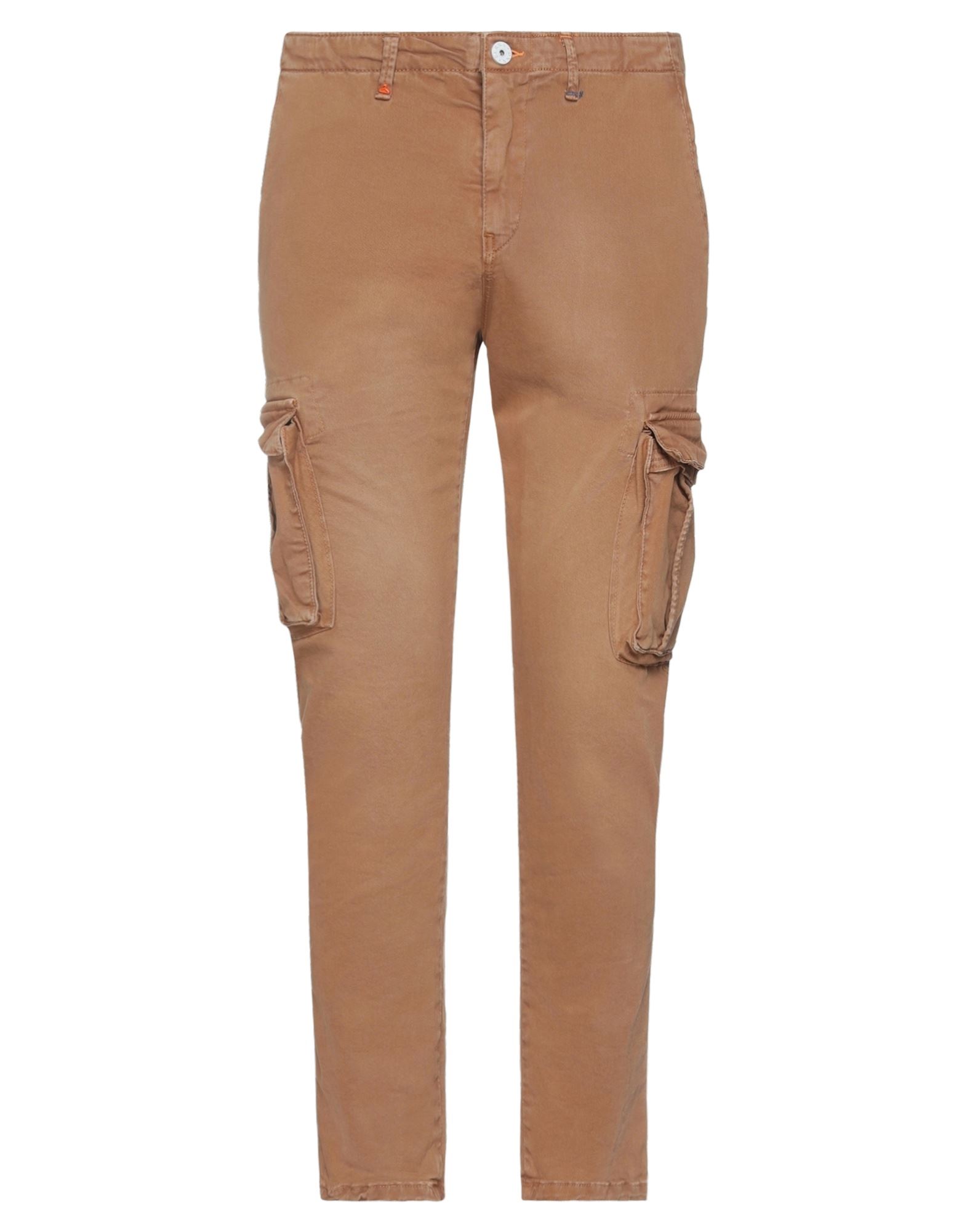 Shop Berna Man Pants Camel Size 36 Cotton, Elastane In Beige