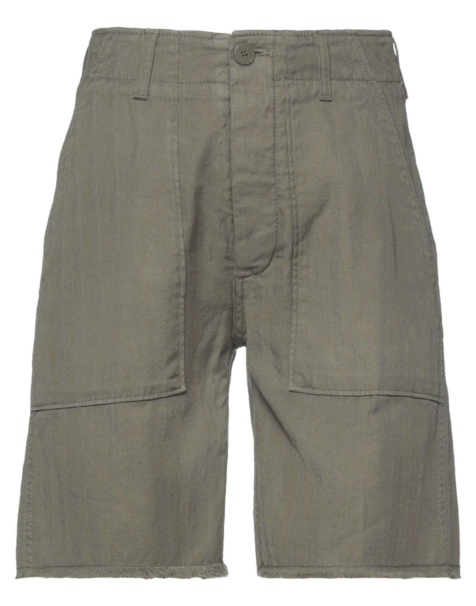 Dondup Woman Shorts & Bermuda Shorts Military Green Size 24 Cotton, Linen, Elastane