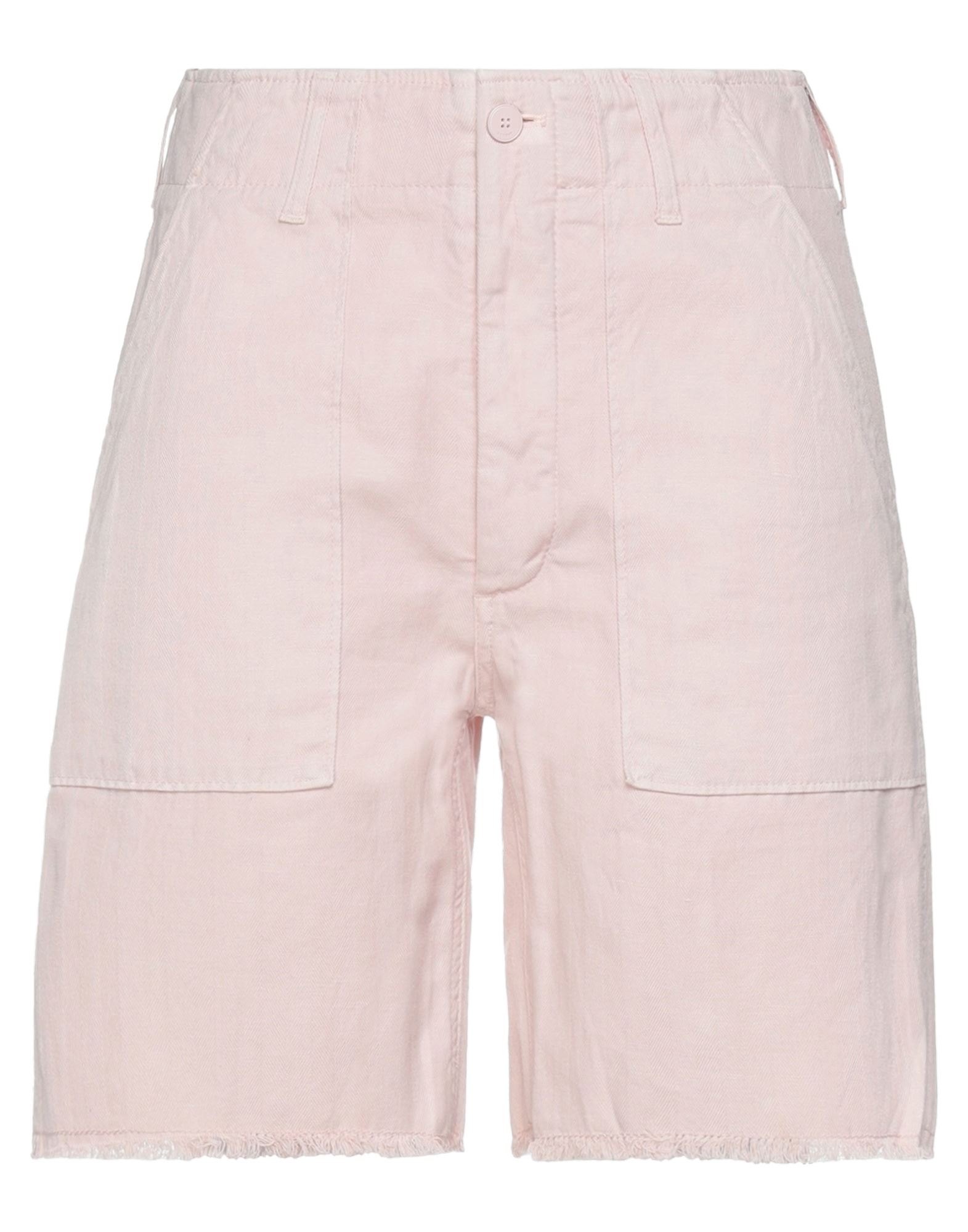 Dondup Woman Shorts & Bermuda Shorts Light Pink Size 26 Cotton, Linen, Elastane