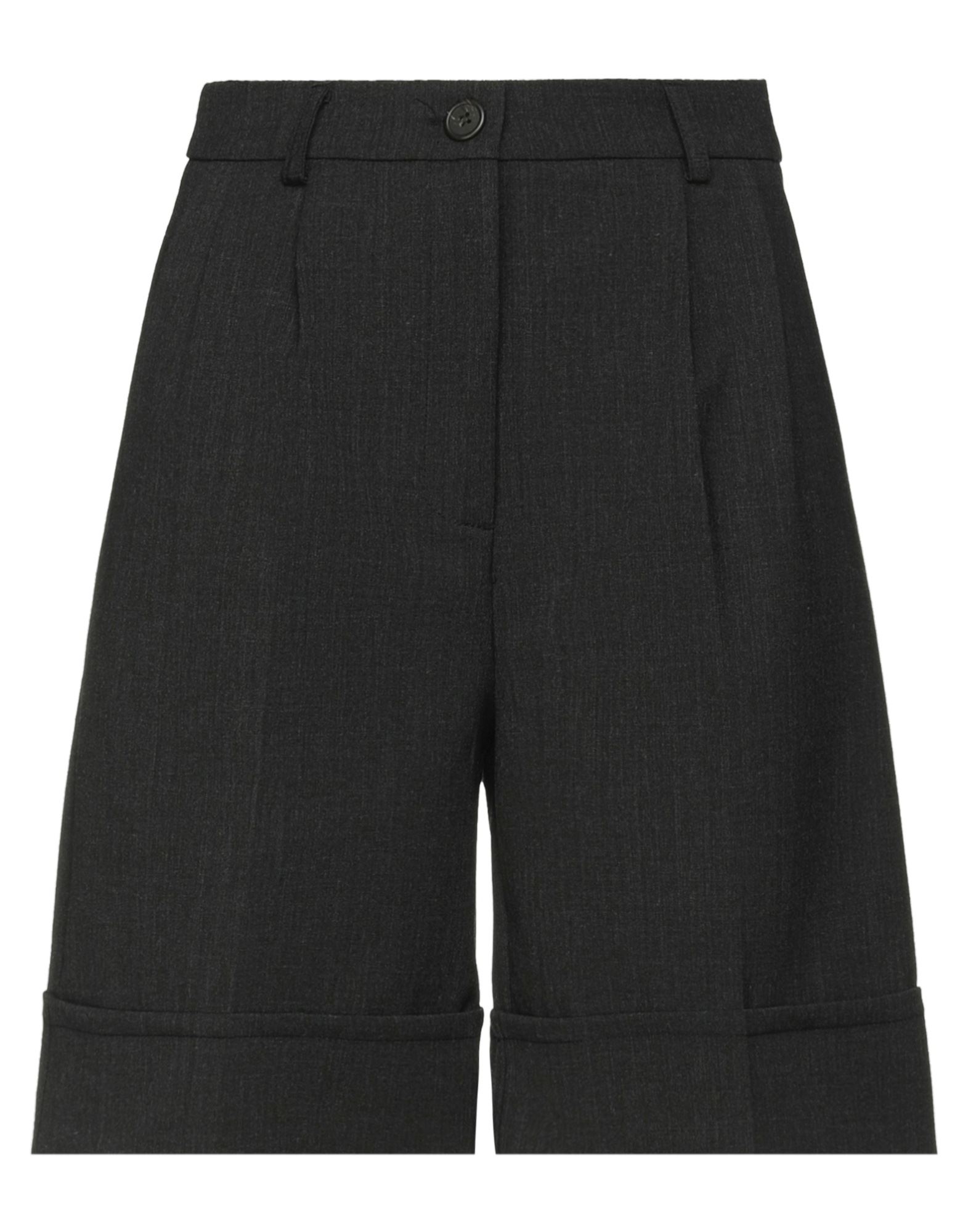 Semicouture Woman Shorts & Bermuda Shorts Steel Grey Size 6 Polyester, Virgin Wool, Elastane
