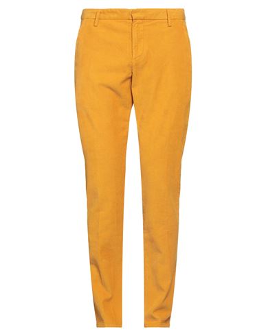 Shop Dondup Man Pants Mustard Size 35 Cotton, Elastane In Yellow