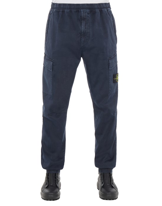 Sold out - STONE ISLAND 313L1 STRETCH BROKEN TWILL COTTON_'OLD' EFFECT_REGULAR TAPERED FIT Pants Man Blue