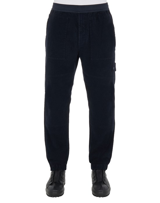 Sold out - Other colours available STONE ISLAND 311F3 COTTON NYLON MOLESKIN-TC_GHOST PIECE - REGULAR FIT Trousers Man Blue