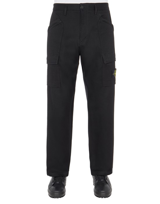 Sold out - STONE ISLAND 30702 MIL.SPEC.STRETCH COTTON_LOOSE FIT Pants Man Black