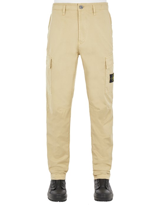 Sold out - STONE ISLAND 30510 STRETCH COTTON GABARDINE_REGULAR TAPERED FIT Trousers Man Ecru