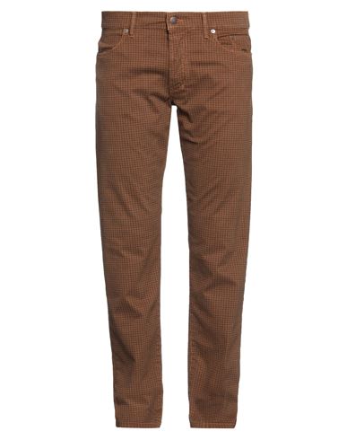 Siviglia Man Pants Brown Size 38 Cotton, Elastane