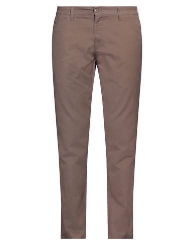 Carhartt Man Pants Khaki Size 36w-32l Cotton, Elastomultiester, Polyester In Brown