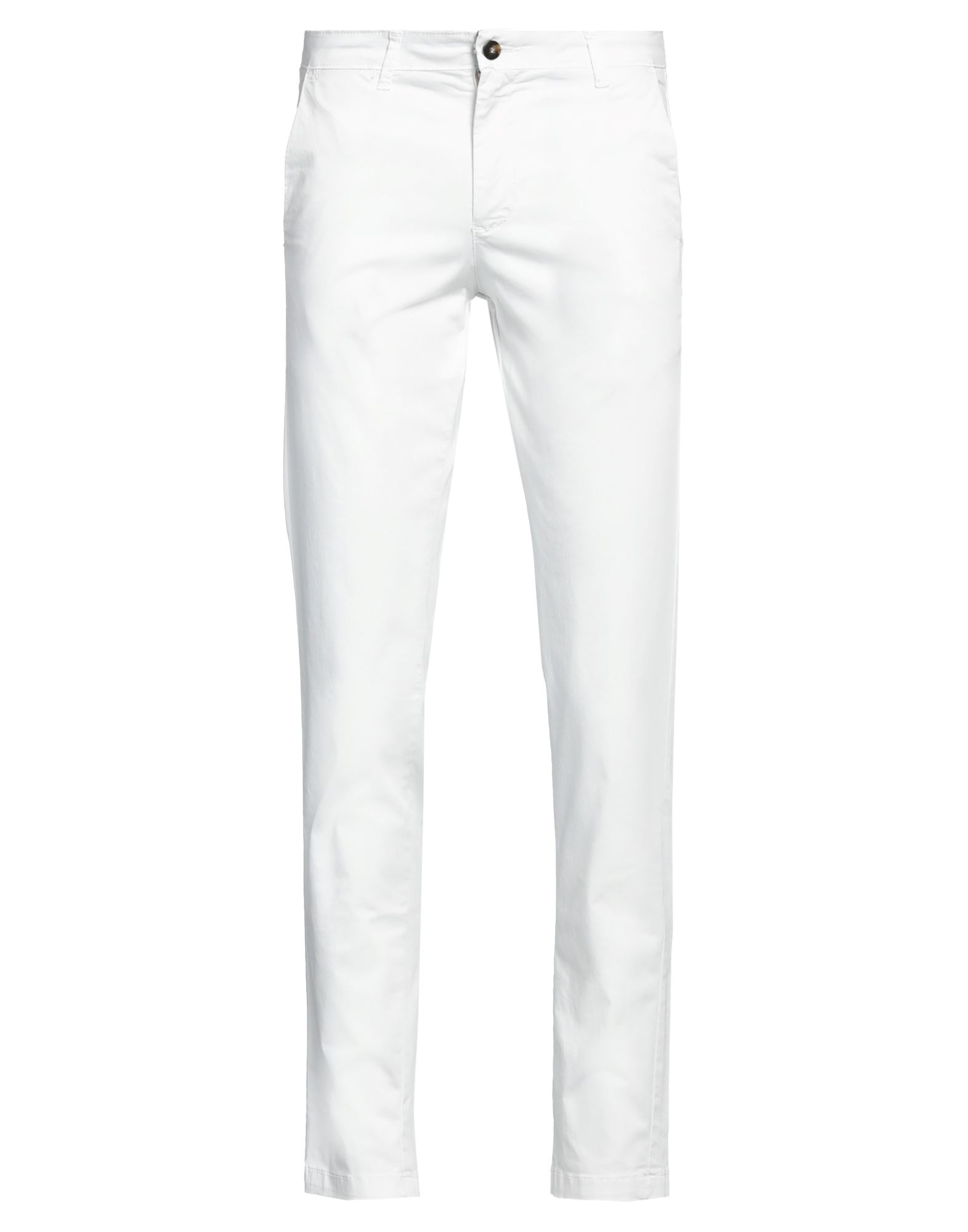 Shop Rar Man Pants Ivory Size 26 Cotton, Elastane In White