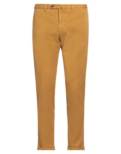 Santaniello Man Pants Mustard Size 40 Cotton, Elastane In Brown