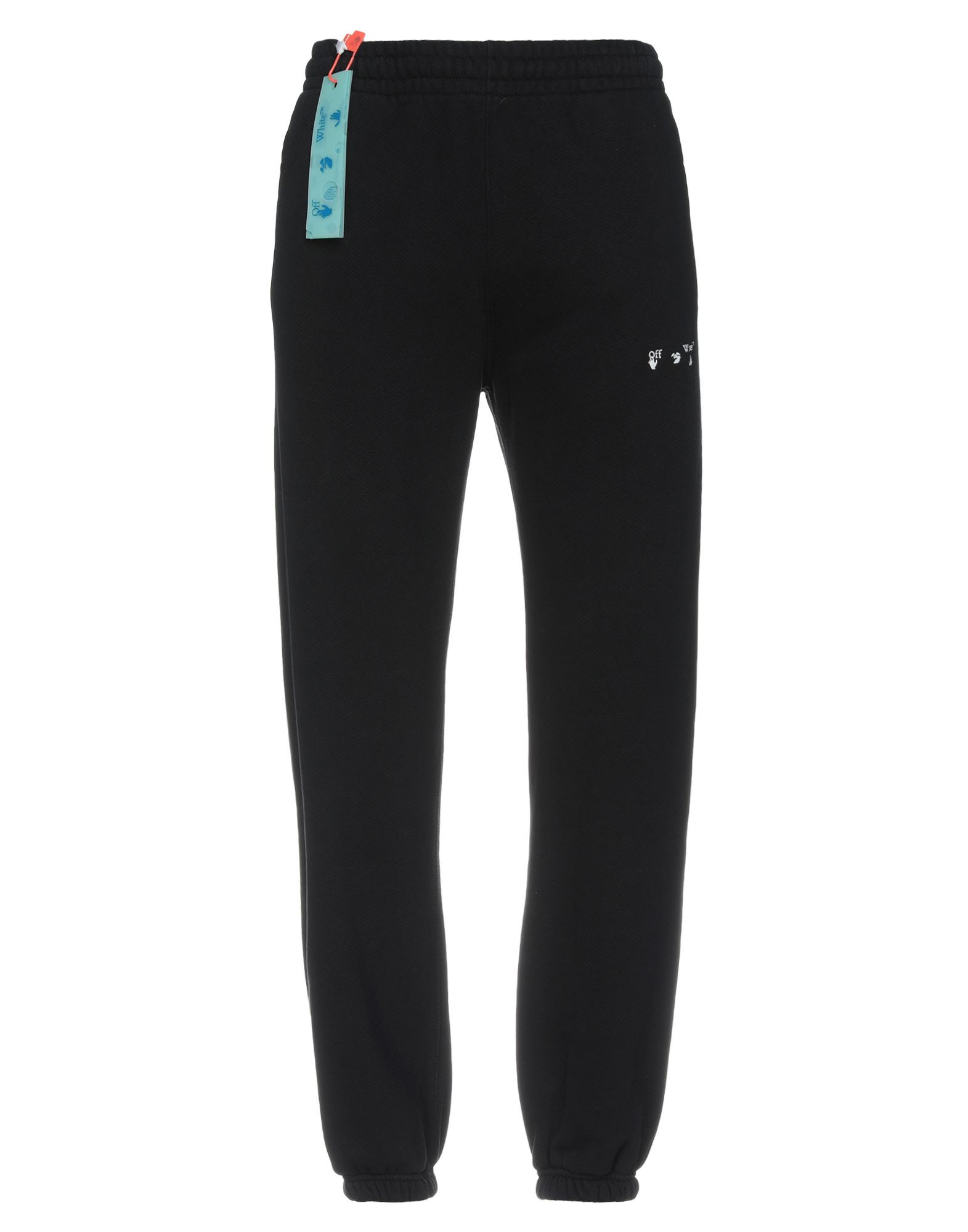 Off-white Man Pants Black Size L Cotton, Polyester In Black