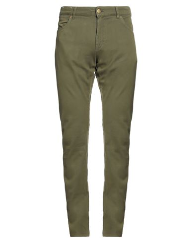Shop Pt Torino Man Pants Green Size 31 Cotton, Elastane