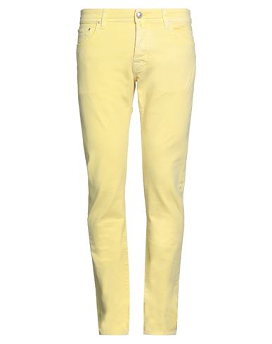 Shop Jacob Cohёn Man Pants Yellow Size 35 Cotton, Elastane