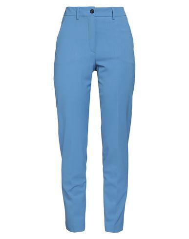 SEVENTY SERGIO TEGON SEVENTY VENEZIA WOMAN PANTS AZURE SIZE 2 POLYESTER, WOOL, ELASTANE 
