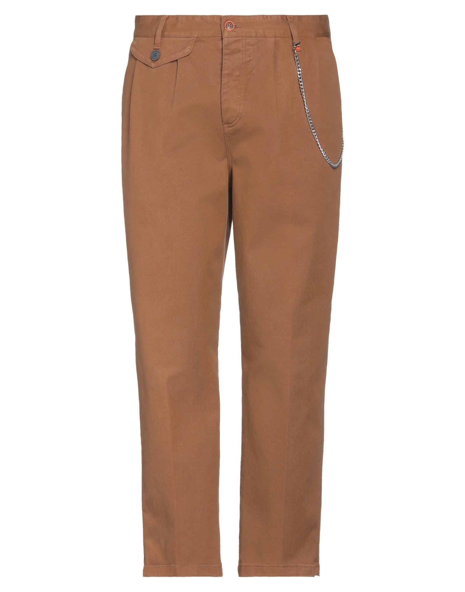 Berna Man Pants Tan Size 32 Cotton, Elastane In Brown